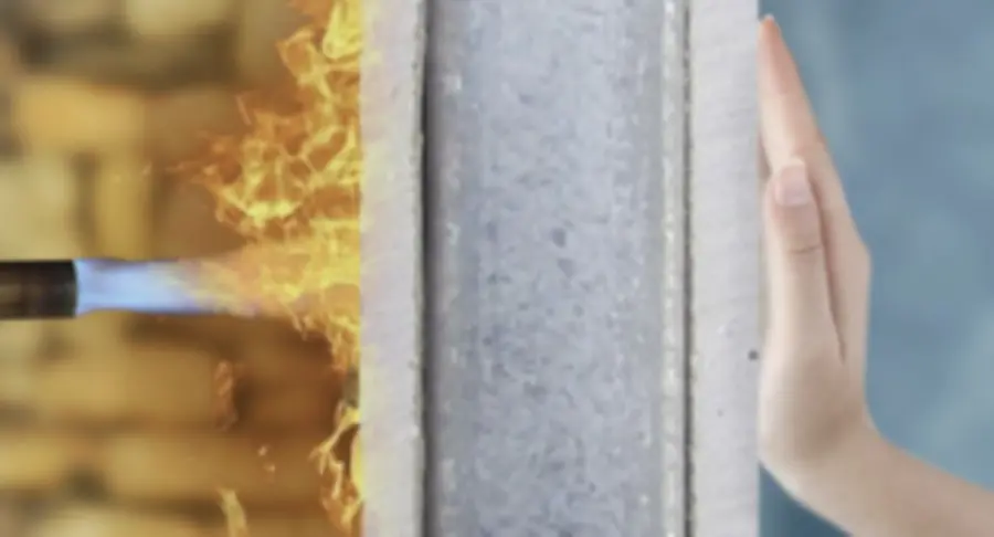 Fire-resistance material test from the Building Materials Challenge